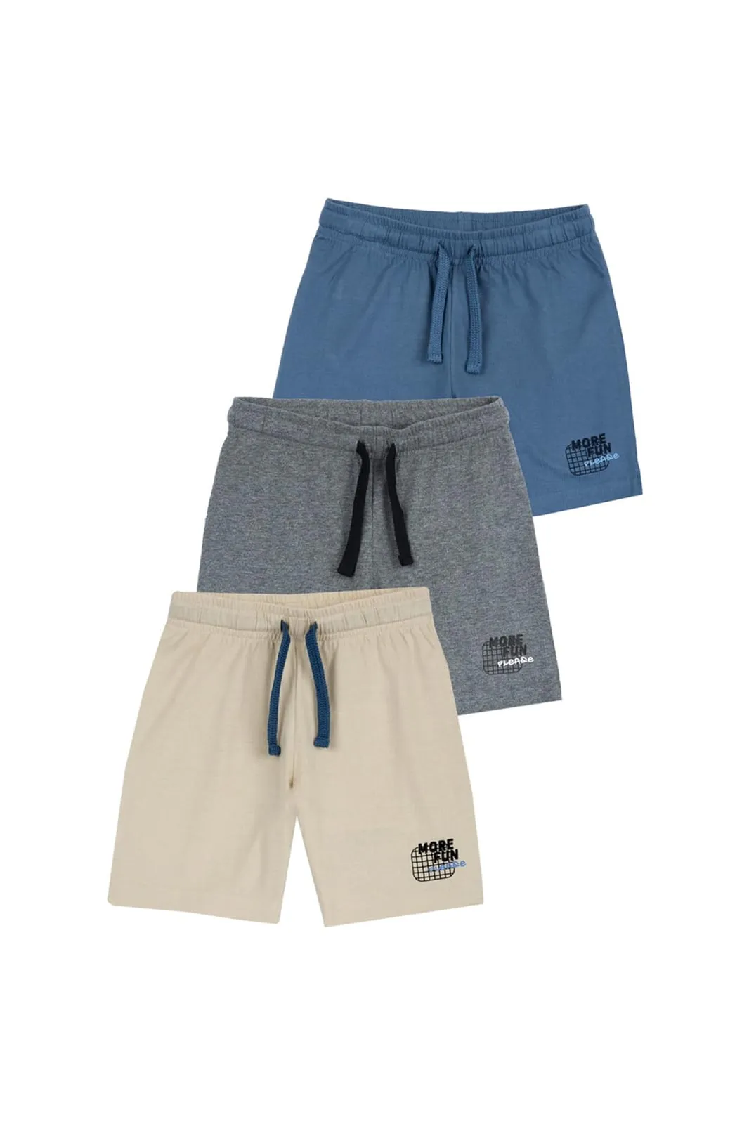 Chicco Set 3 Pantalones Cortos Niño Verano Tejido Suave Cintura Elástica