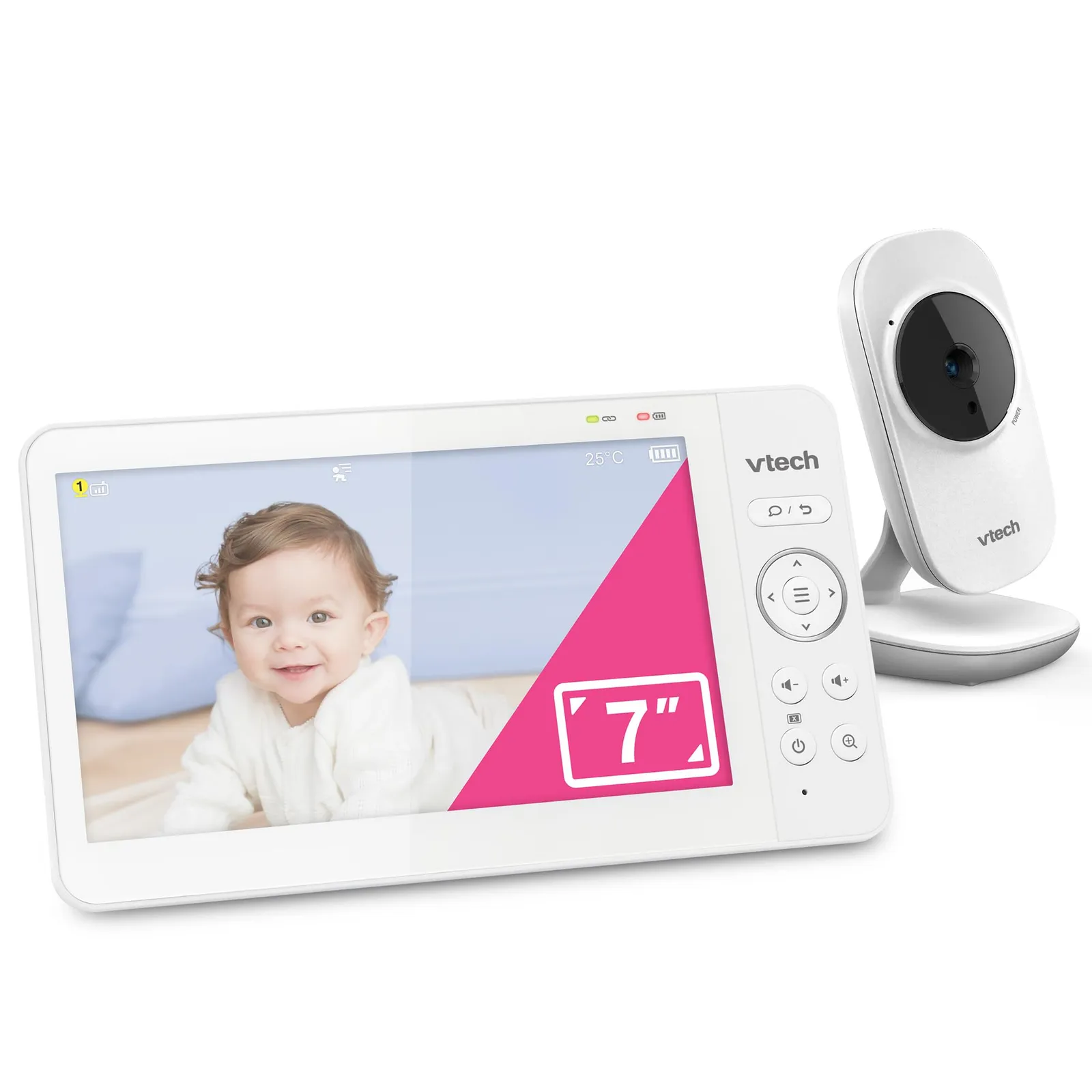 VTech 819 MAX Vigilabebés Vídeo 7" LCD, Canciones, Sonidos, Bidireccional, Temp., Nocturna, Largo Alcance