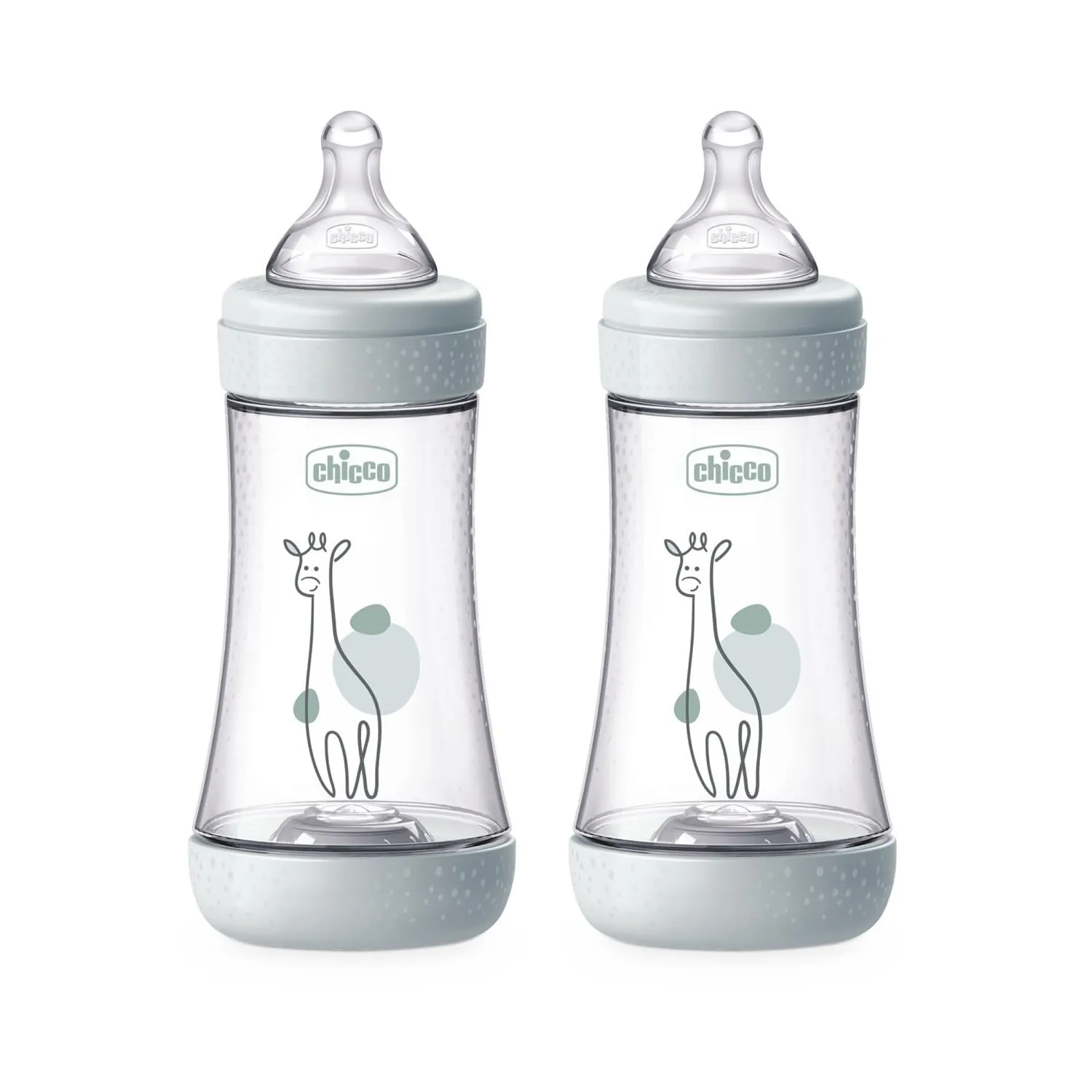 Chicco PERFECT 5 Biberón anticólicos 240ml (Pack 2) - Gris