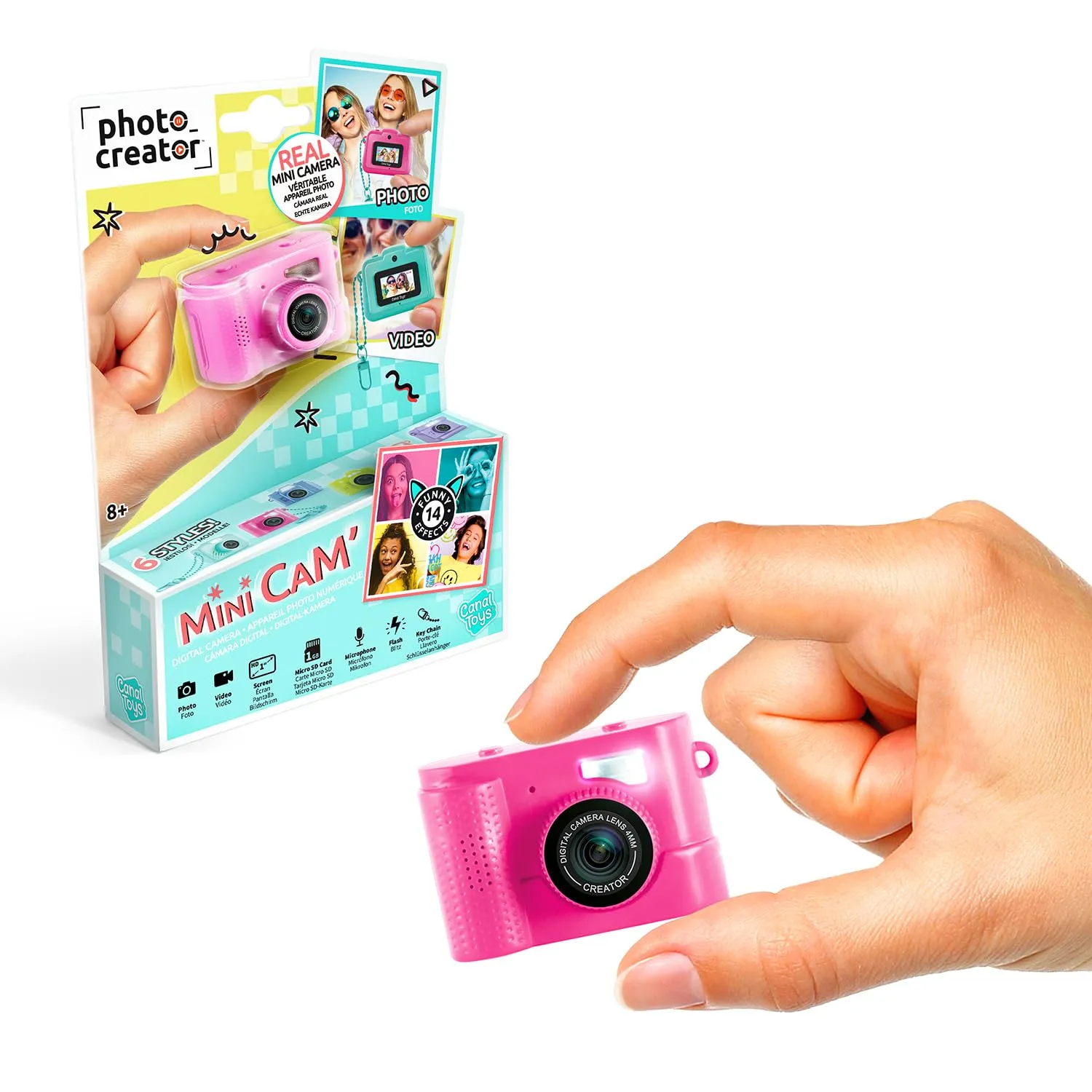 Cámara Digital Compacta Canal Toys Photo Creator CLK 061 Rosa con Llavero y Tarjeta 1GB