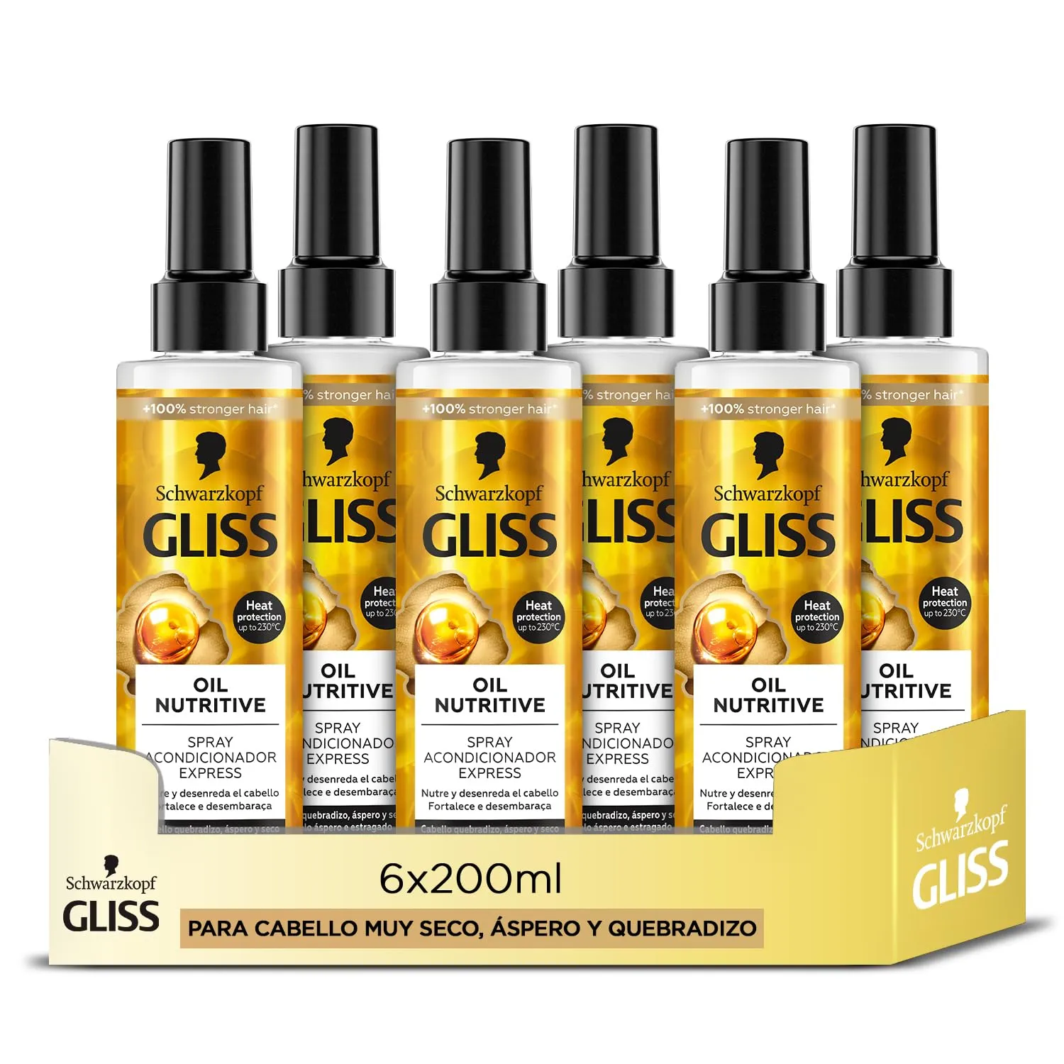Pack 6x200ml Gliss Acondicionador Bifásico Express Sin Aclarado