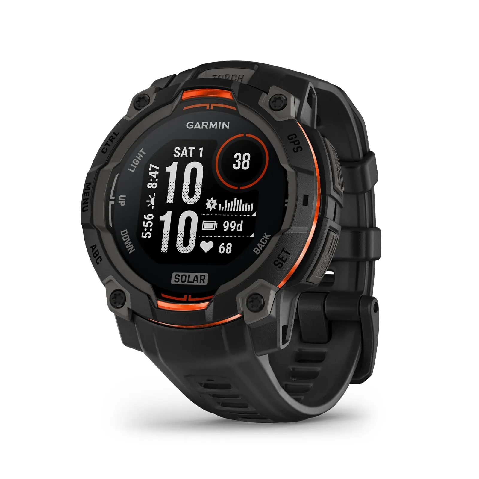 Garmin Instinct 3 Solar: Reloj GPS con Pantalla 45mm, Linterna LED y hasta 28 días de Autonomía
