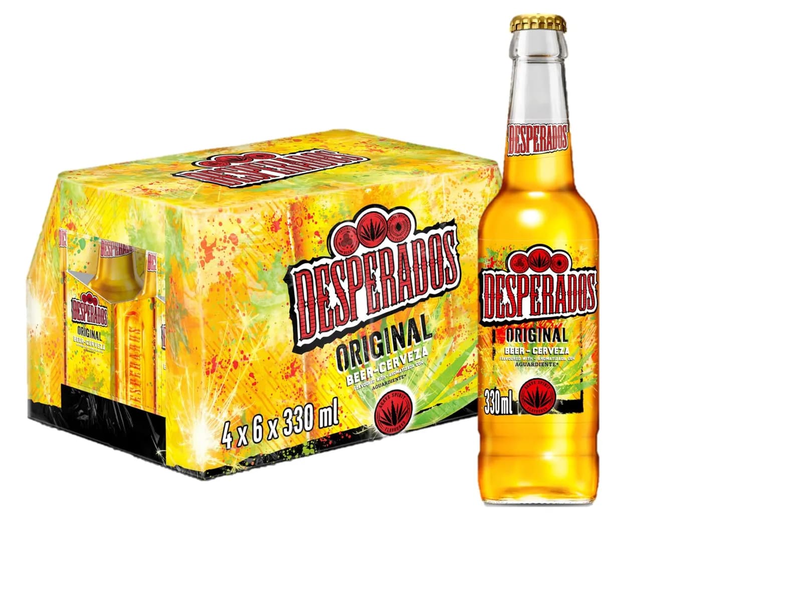 Pack 48 Botellines Desperados Cerveza Lager con Tequila 330ml