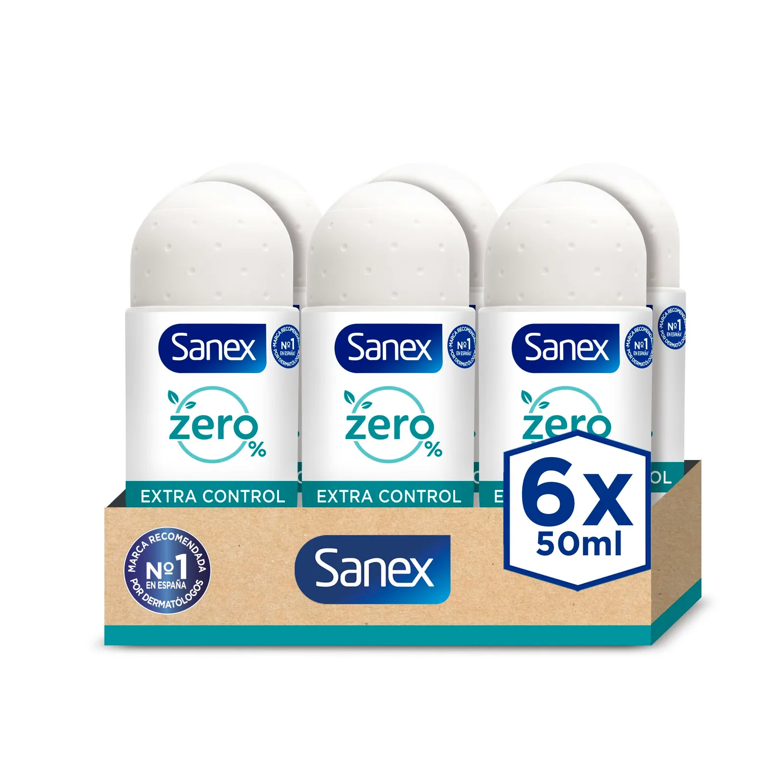 Sanex Zero% Extra Control Desodorante Roll-On – Pack de 12x50ml