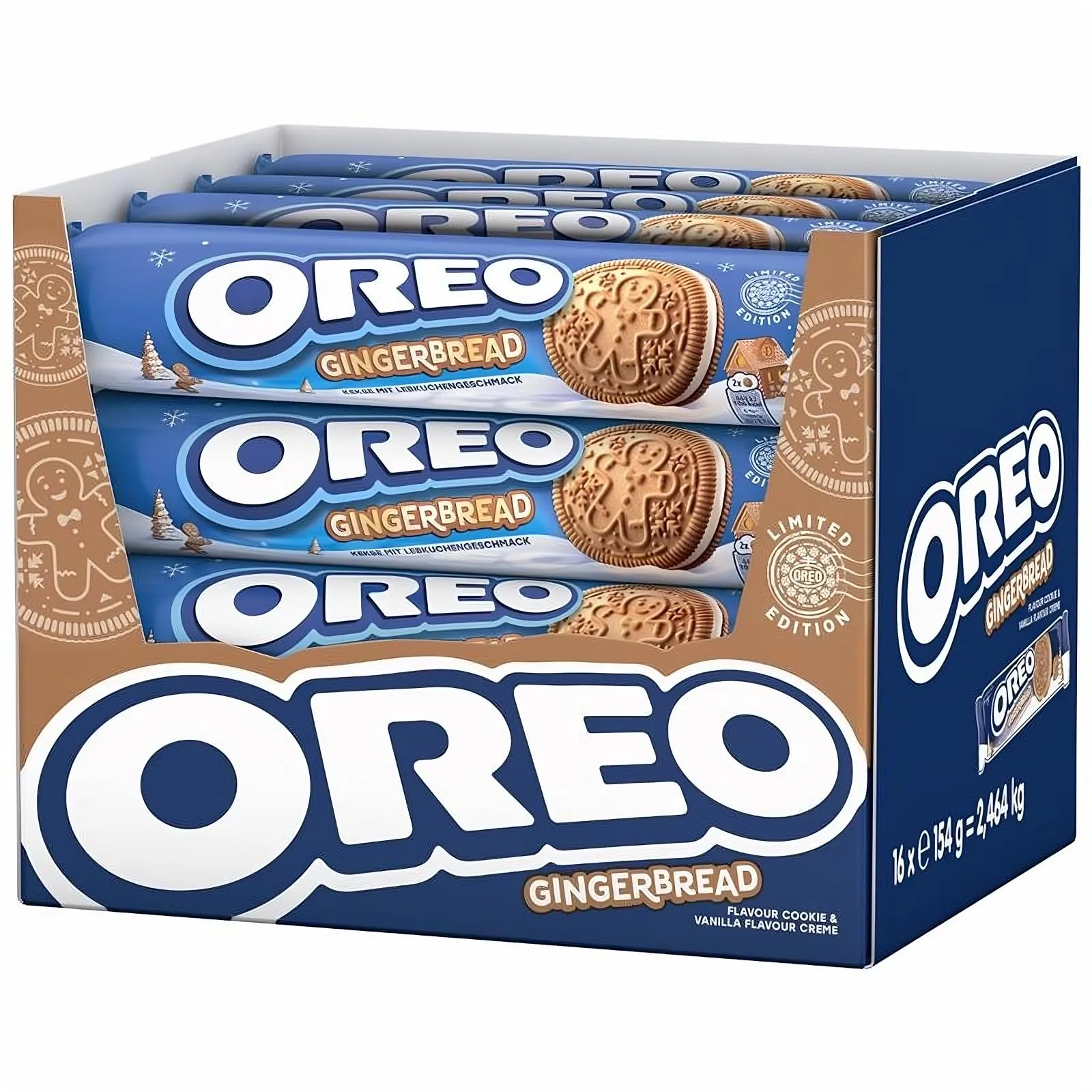 Oreo Gingerbread Galletas Navidad, Pack 16 unidades (154g)