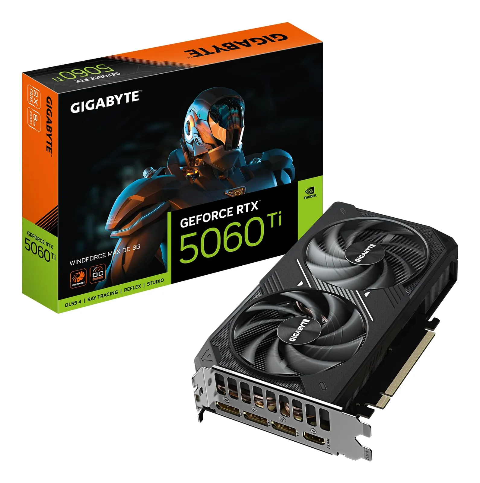 Tarjeta Gráfica GIGABYTE GeForce RTX 5060 Ti WINDFORCE MAX OC 8GB GDDR7