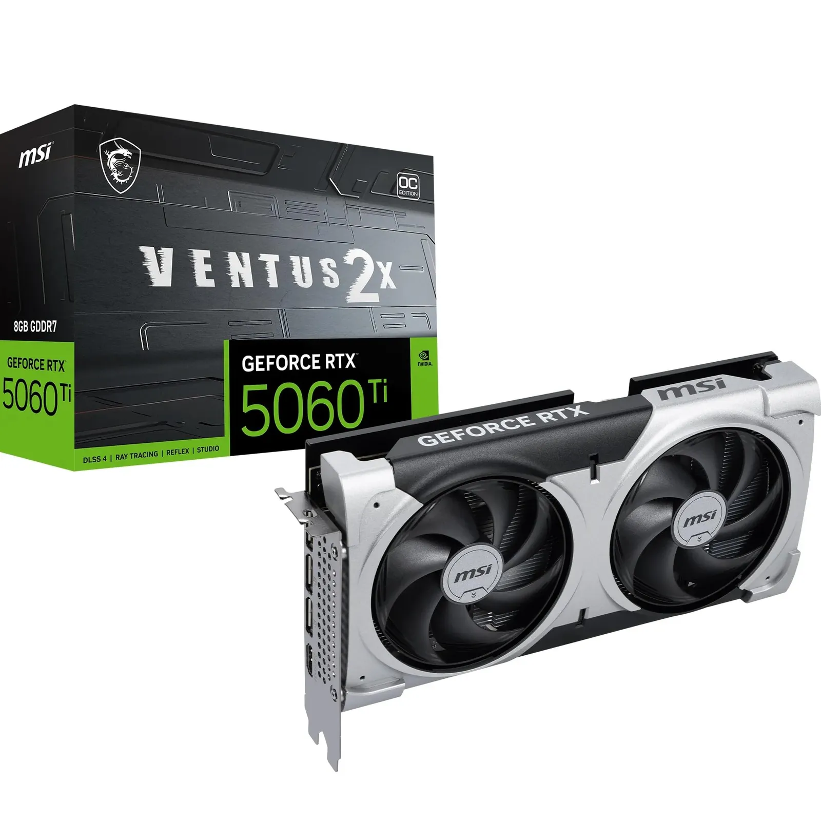 Tarjeta Gráfica MSI GeForce RTX 5060 Ti Ventus 2X OC Plus 8GB GDDR7