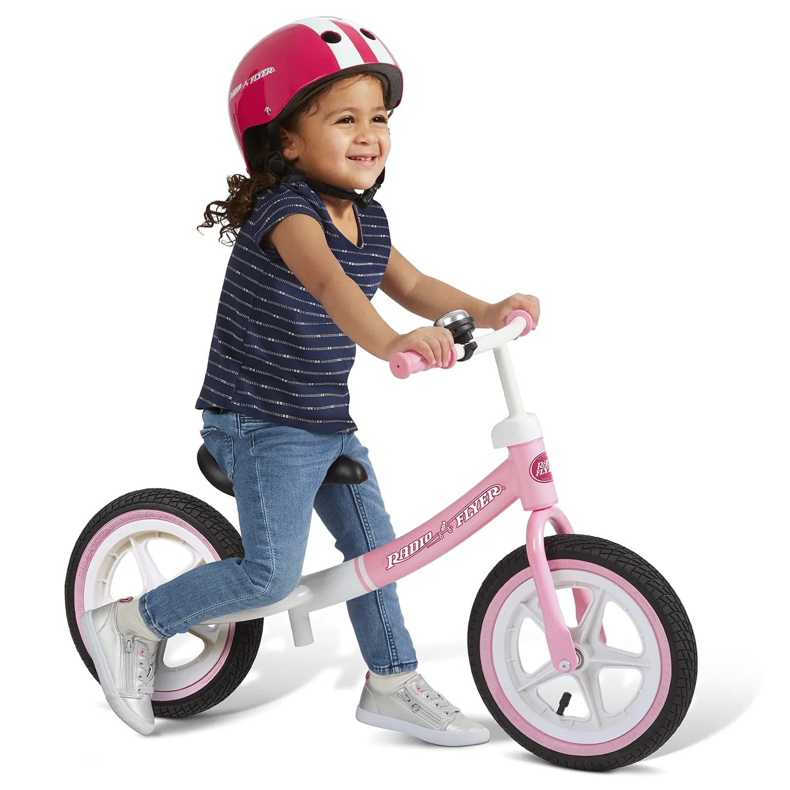 Bicicleta de Equilibrio Radio Flyer Air Ride Rosa y Blanca para Niños Pequeños (1.5-5 Años)