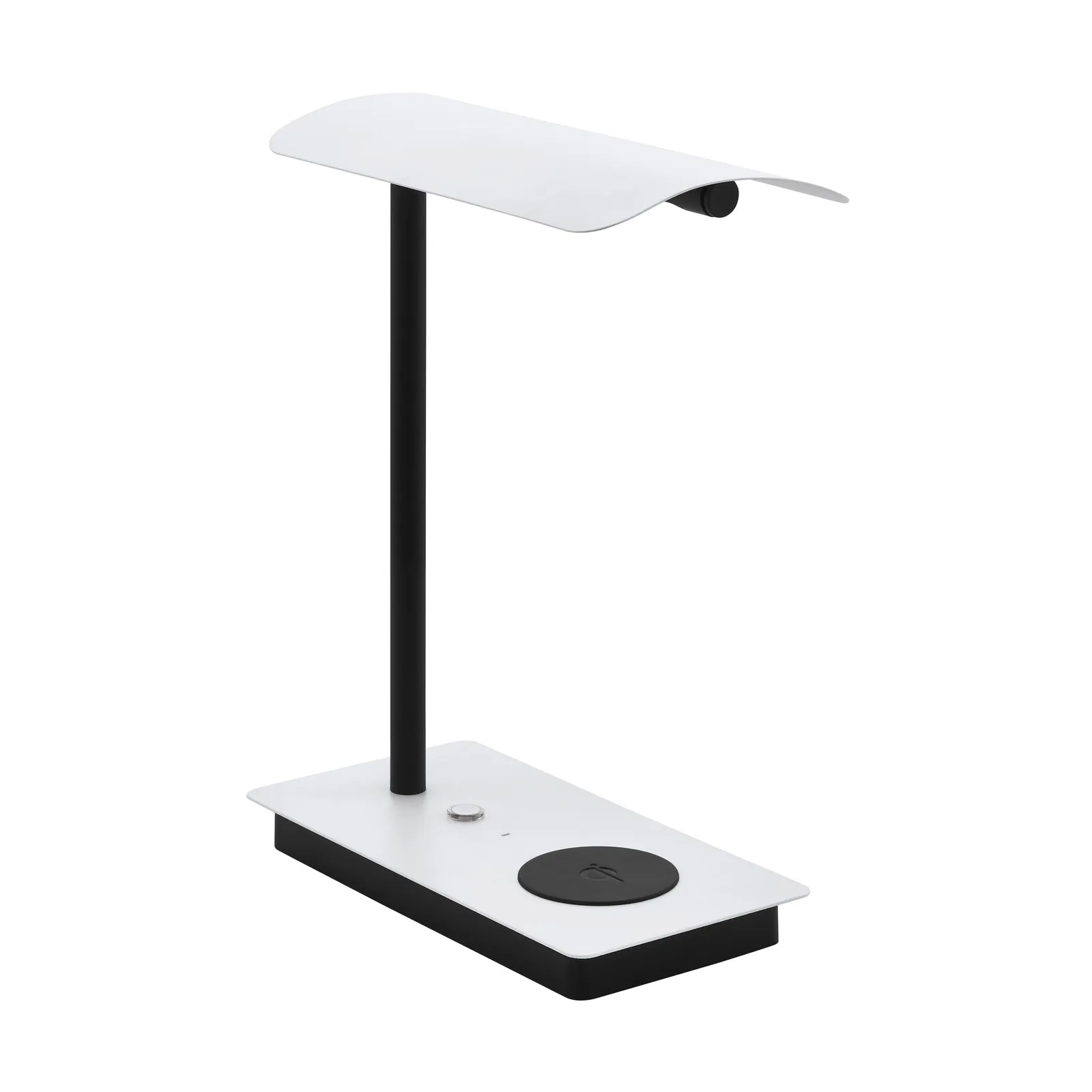 Lámpara de mesa LED Eglo Arenaza, 1 luz, carga QI, regulable, metal blanco/negro