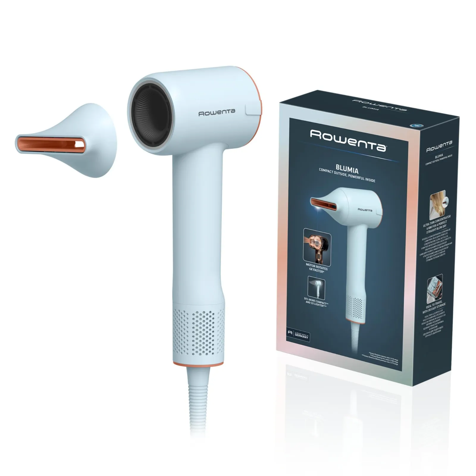 Secador de Pelo Compacto y Ligero 350g con Motor Digital y Generador de Iones