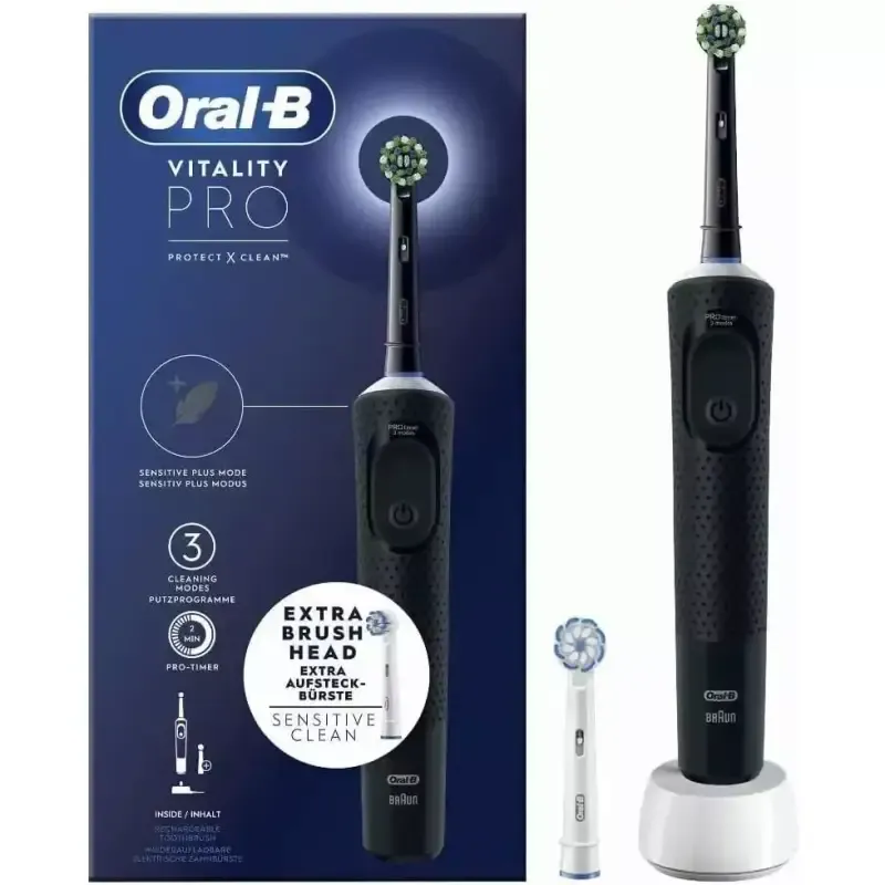 Cepillo eléctrico Oral-B Vitality Pro con 3 modos de limpieza y 2 recambios