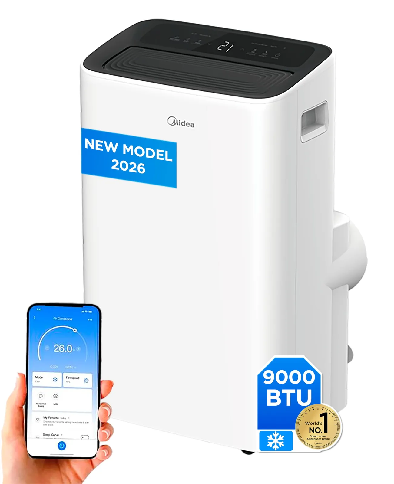 MIDEA Pingüino Aire Acondicionado Portátil 4 en 1, 9.000 BTU con App