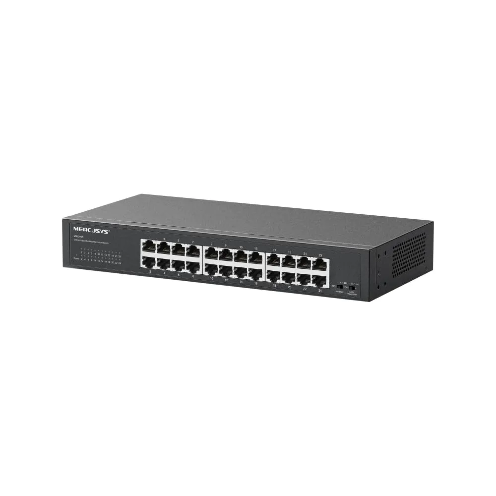Switch Gigabit Mercusys MS124GS: 24 Puertos, Montaje Flexible, Plug & Play