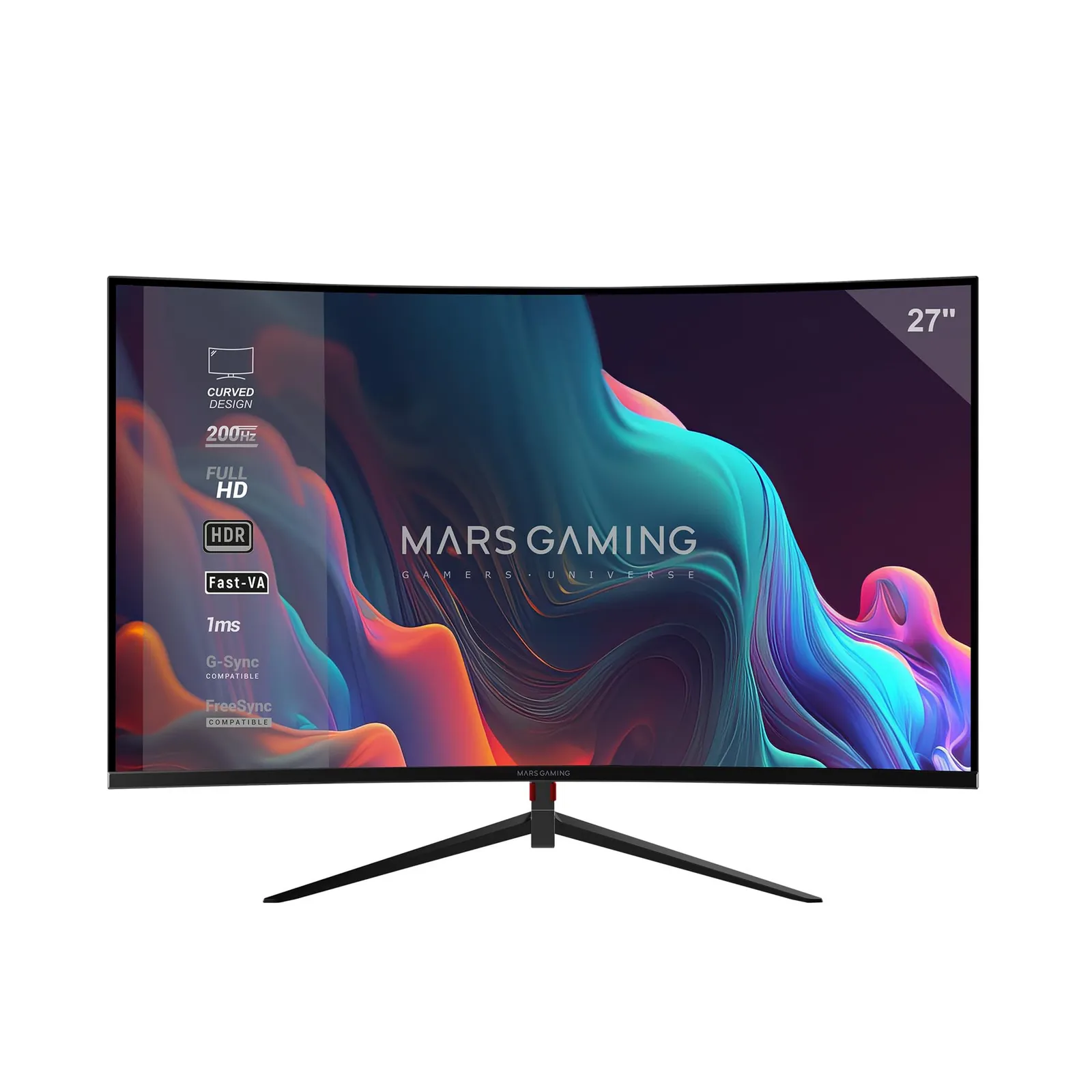 Monitor Gaming Curvo Mars Gaming MV-27C 27" FHD 200Hz HDR10 1ms FreeSync/G-Sync
