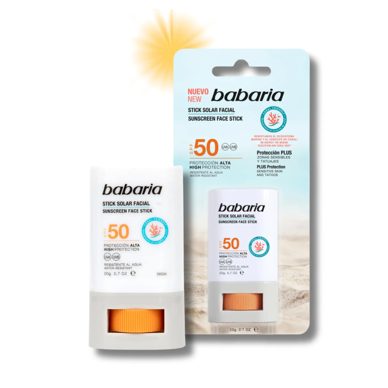 Babaria Stick Solar Facial SPF50 20g - Alta Protección UVA/UVB/IR