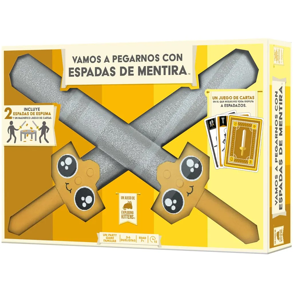 Juego de Mesa Exploding Kittens: Vamos a Pegarnos con Espadas de Mentira