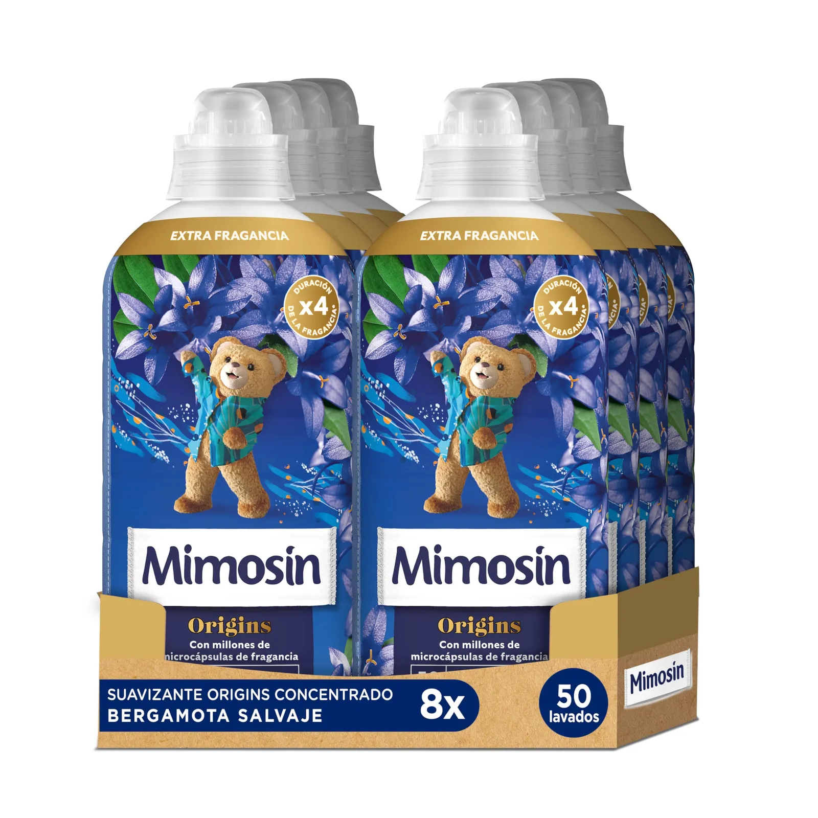 8x Mimosín Origins Suavizante Bergamota Salvaje (50 Lavados/Ud)