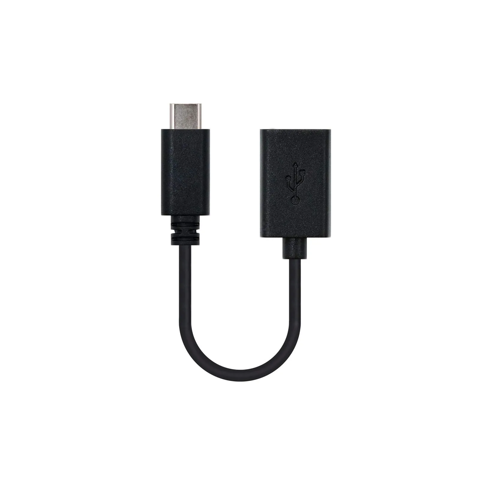 Cable USB-C OTG NanoCable 10.01.2400, 3A, 15cm, Negro