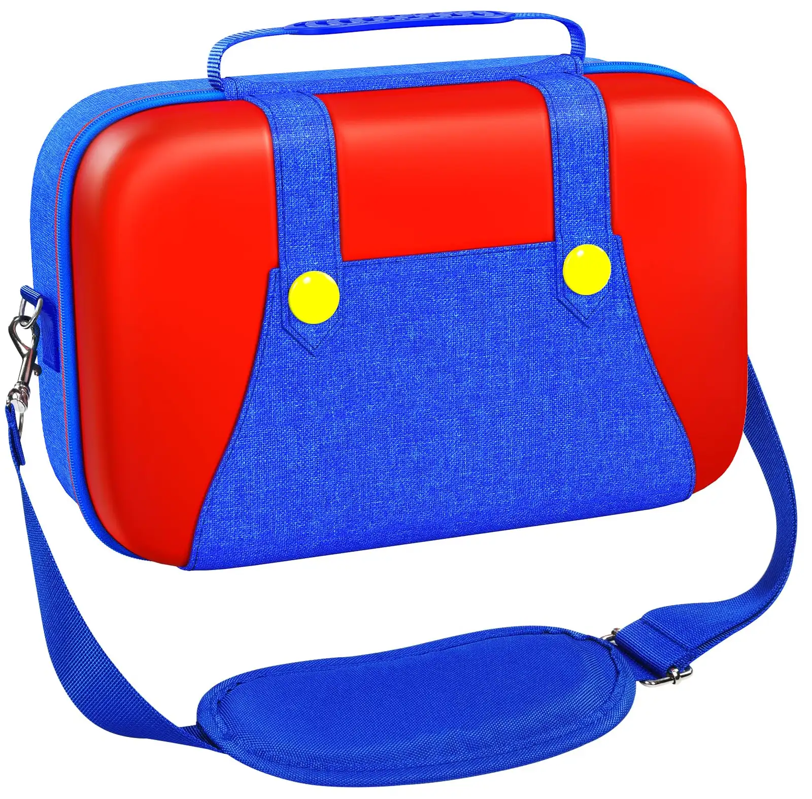 Funda Transporte Nintendo Switch 2 Capacidad 14 Cartuchos Correa Rojo Azul