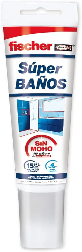 Pack 12 x 100ml Fischer Súper Baños Silicona Neutra Blanca