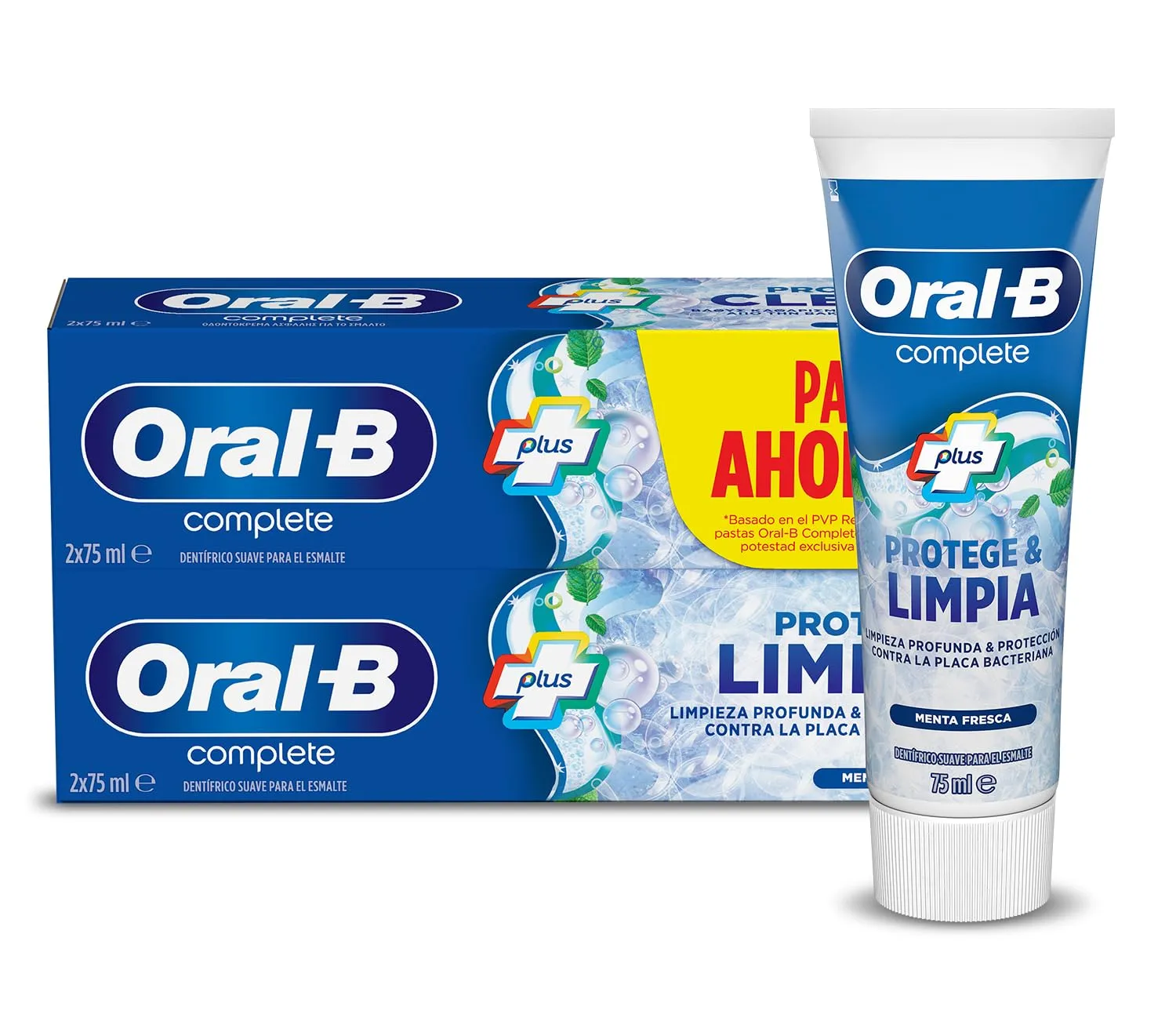 Pack 2x75 ml Pasta Dentífrica Oral-B Complete Protege & Limpia