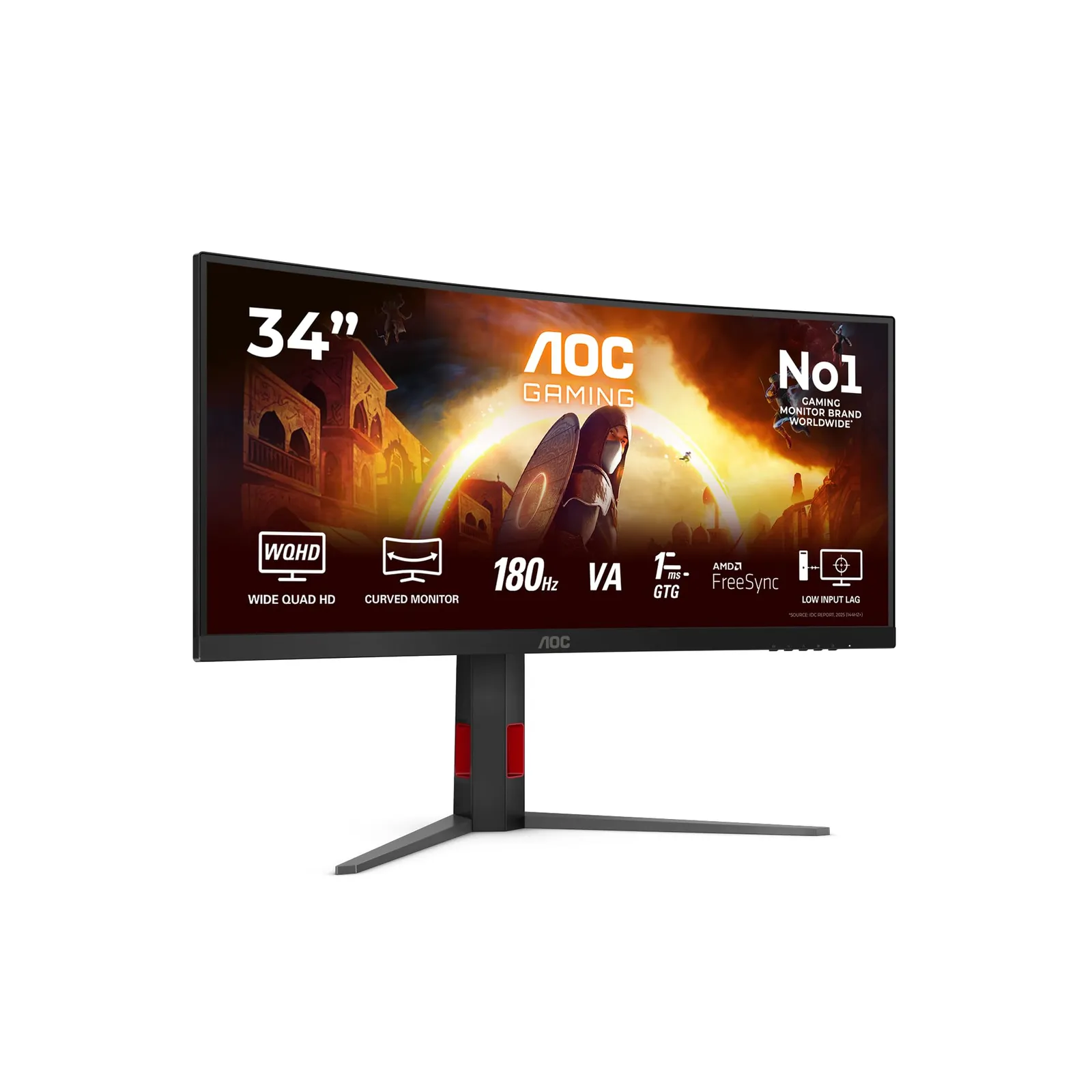 Monitor Gaming AOC CU34G4: 34" UWQHD Curvo, 180Hz
