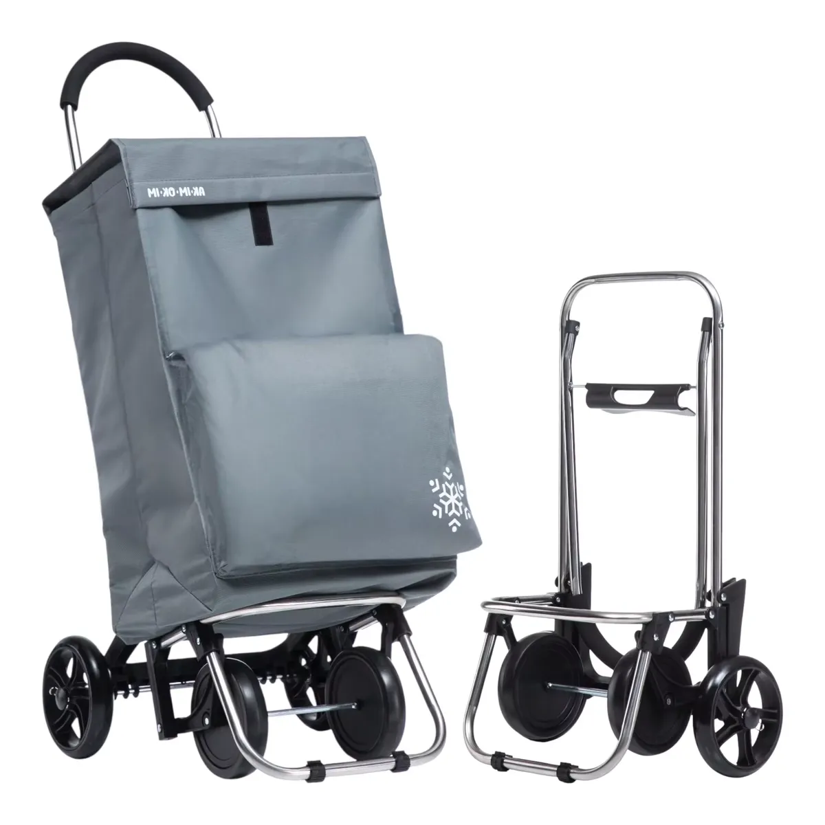 Carrito Compra Plegable 40L Bolsa Termica Impermeable 4 Ruedas