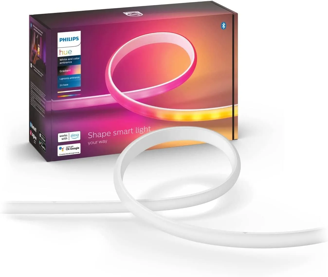 Philips Hue Gradient - Tira LED Inteligente 2m, Luz Ambiente Blanca y de Colores