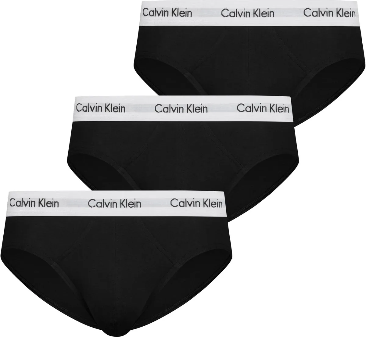 Calvin Klein Pack 3 Calzoncillos Hip Brief Hombre Algodón Elástico