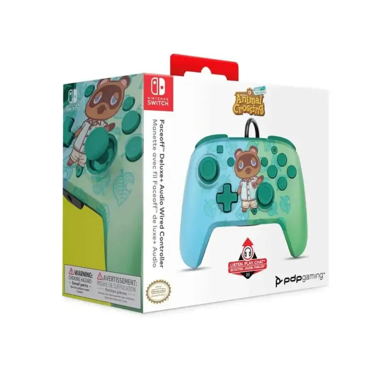 Mando con cable para Nintendo Switch, edición Animal Crossing