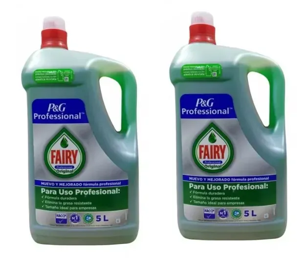 2x Botellas 5L Fairy Lavavajillas Concentrado Profesional