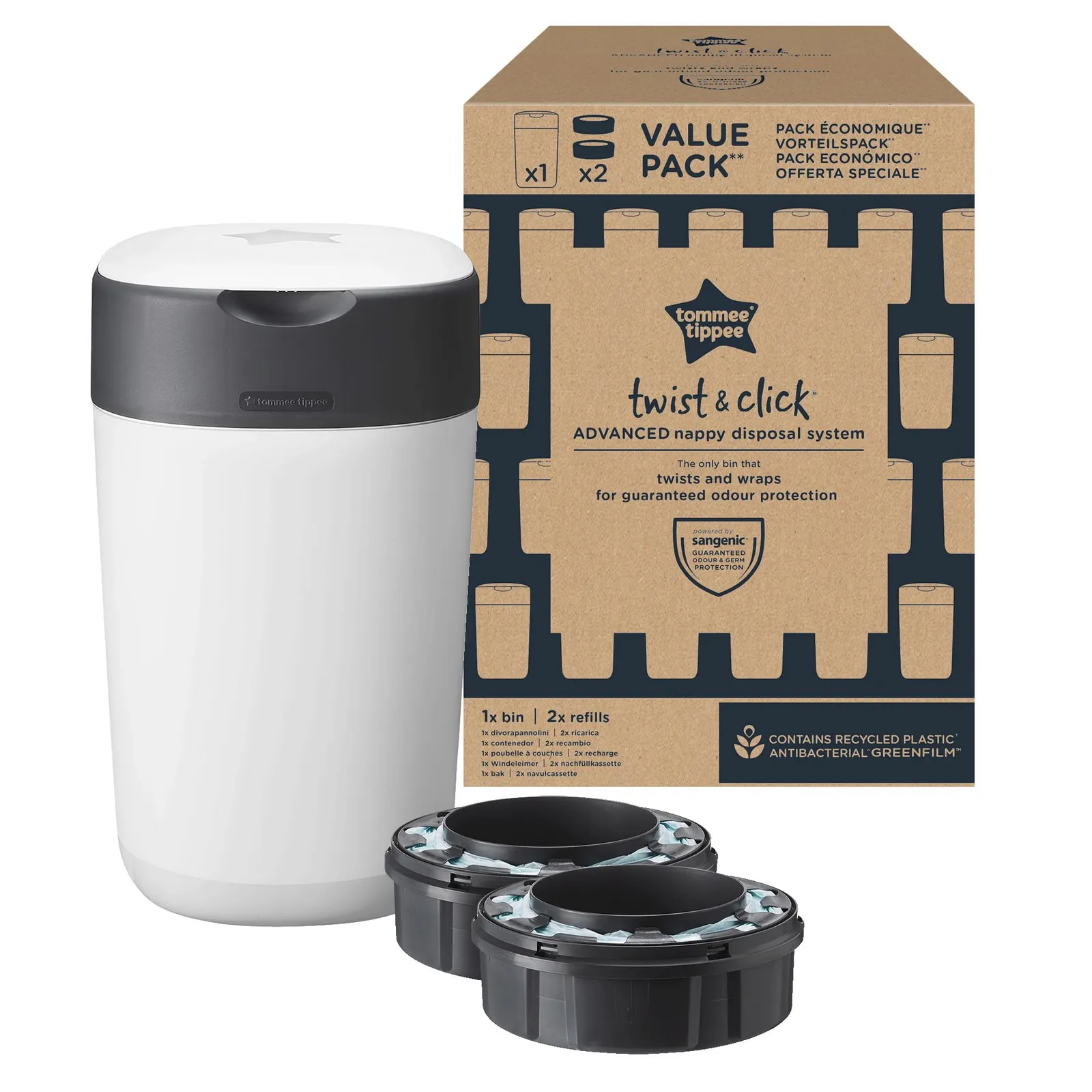 Contenedor Pañales Tommee Tippee con 2 Recambios