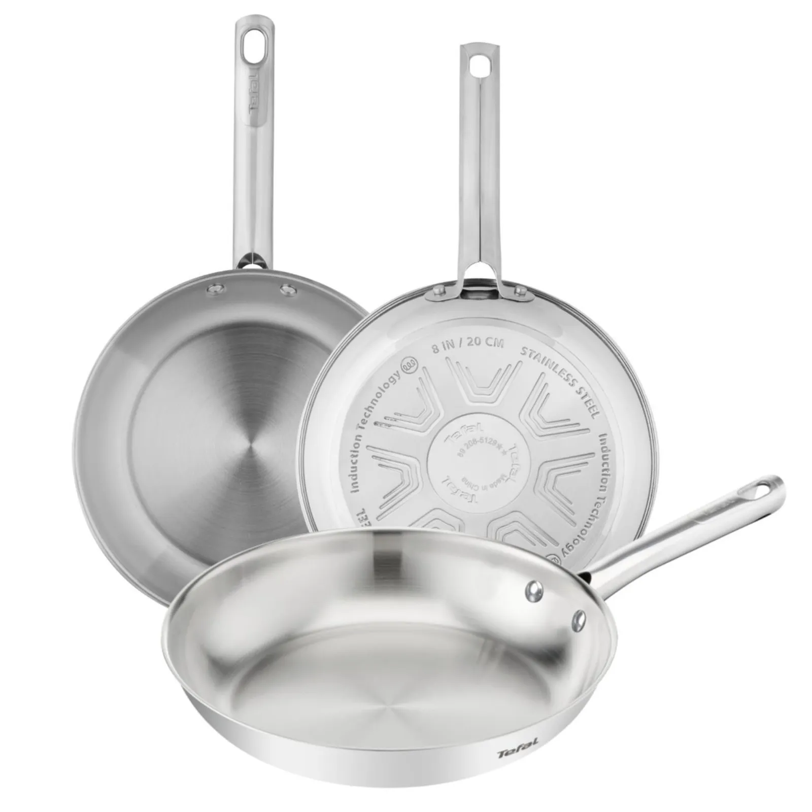 Juego Sartenes Tefal Duetto On 20/24/28 cm Acero Inox Induccion