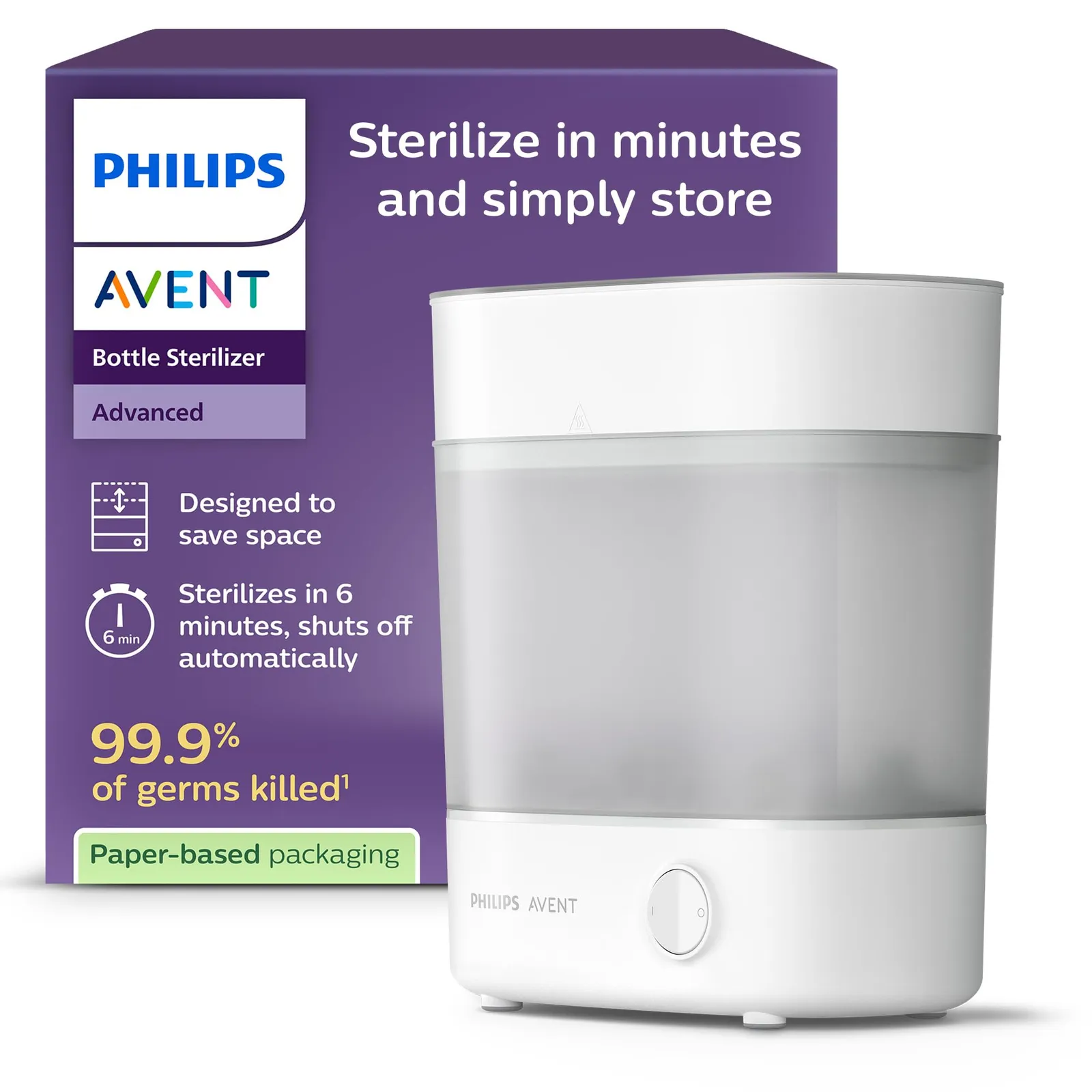 Philips Avent Esterilizador Eléctrico SCF291/00 Vapor para 6 Biberones