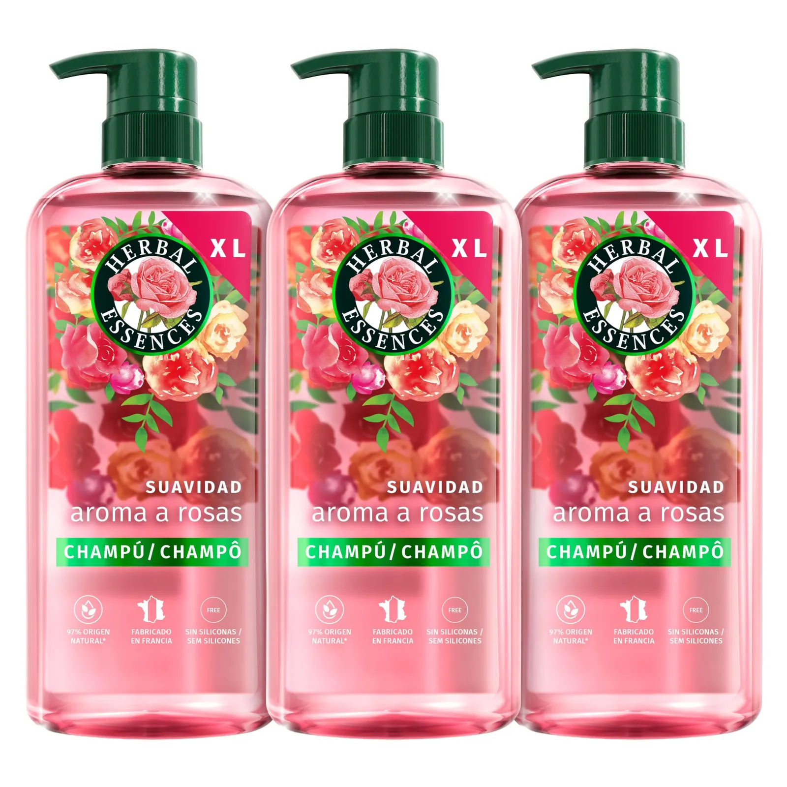 Pack 3 Champú Herbal Essences Pétalo Suave 650ml cada uno