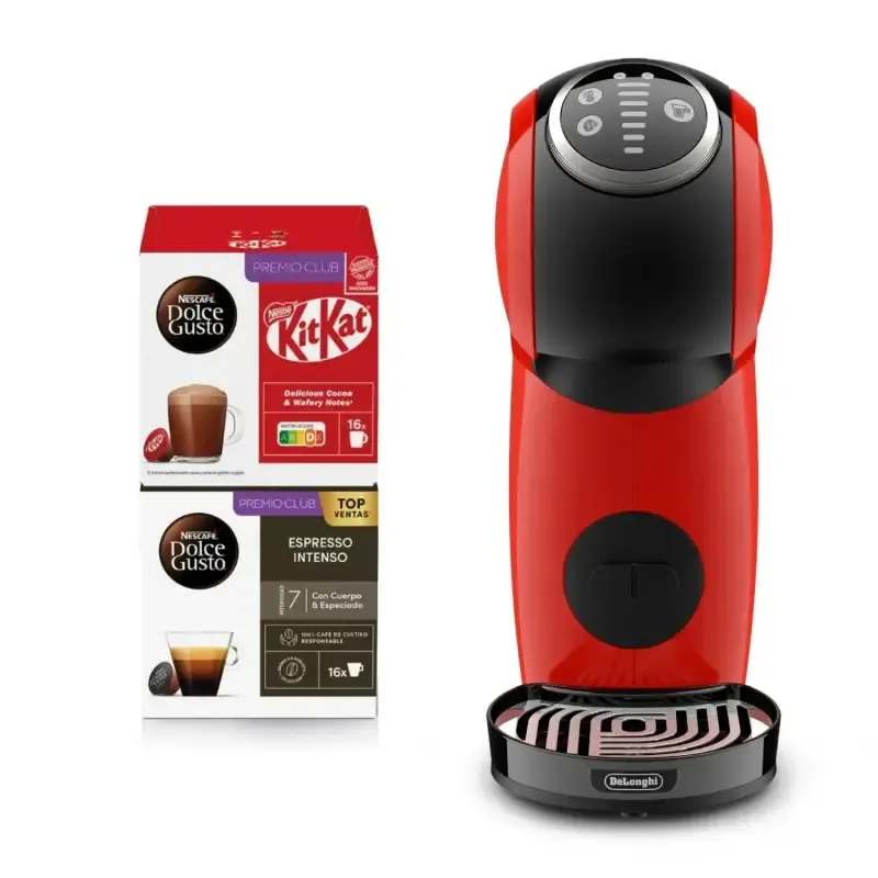 Cafetera DeLonghi Genio S Plus con 2 Packs de Cápsulas Incluidos