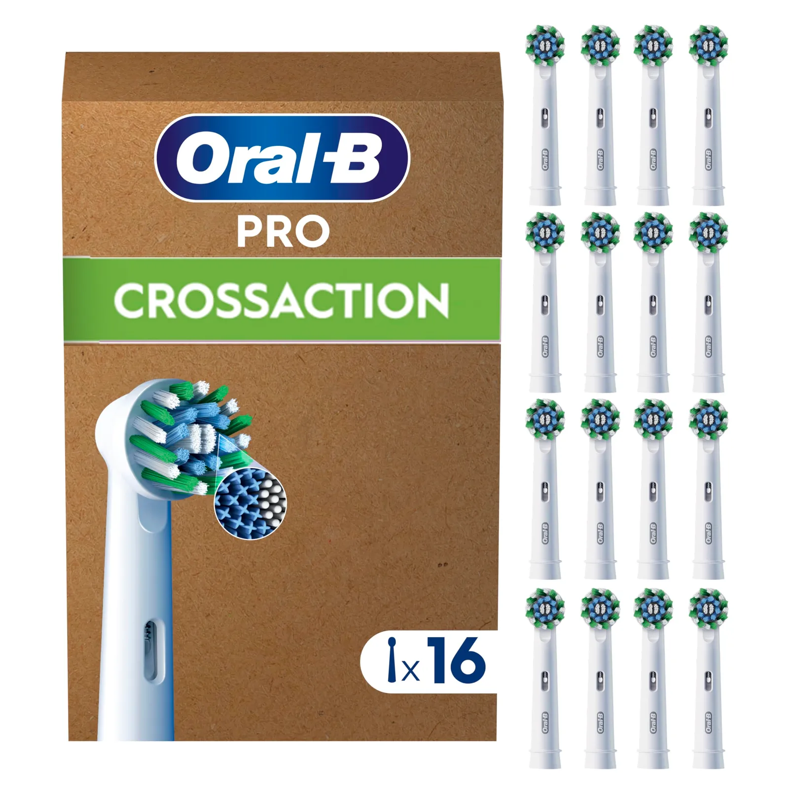 16 Cabezales Recambio Oral-B Pro CrossAction Originales