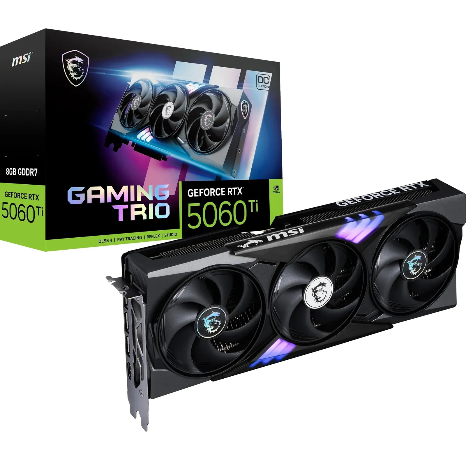 MSI NVIDIA GeForce RTX 4060 Ti 8G Gaming Trio OC GDDR6 128bit Negra