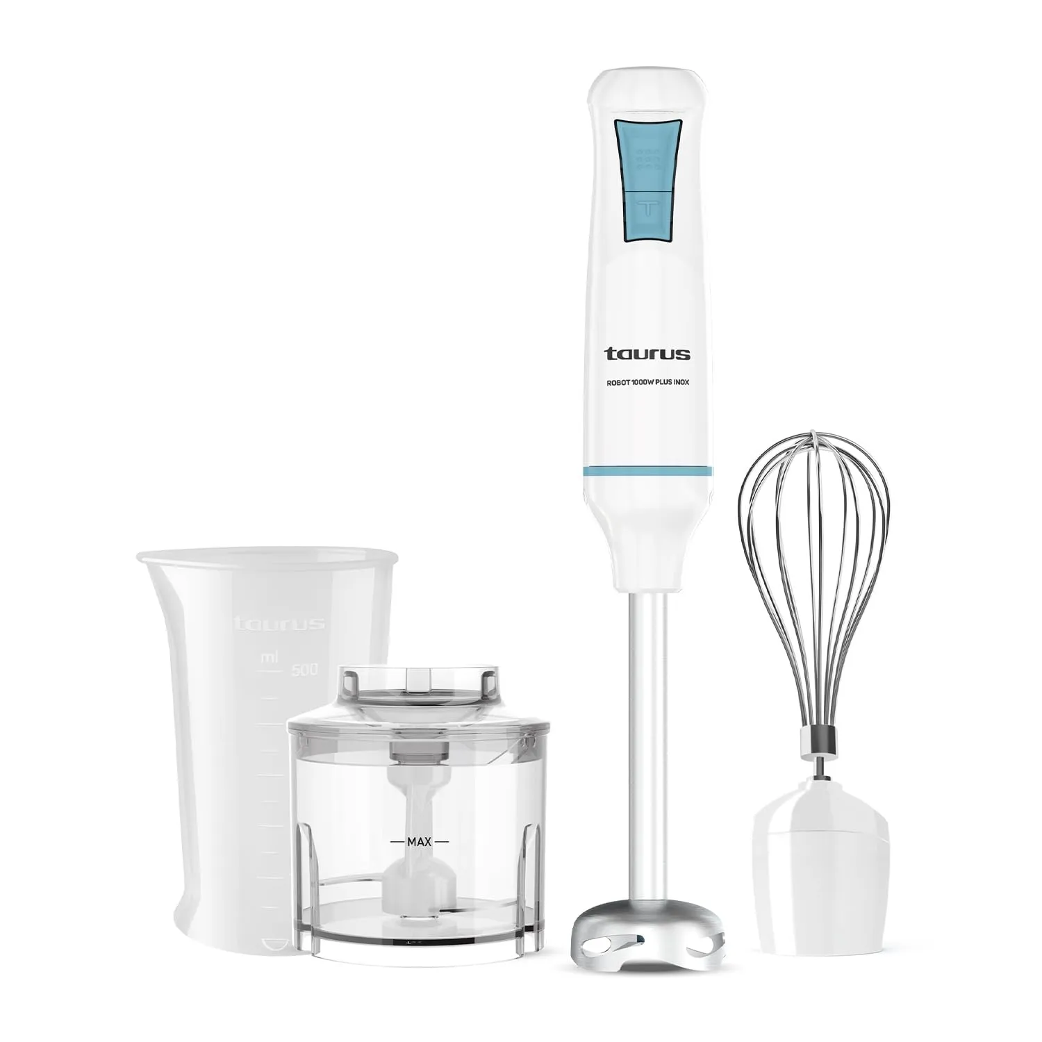 Batidora de Mano Taurus Robot 1000 Plus INOX con 1000W y Accesorios