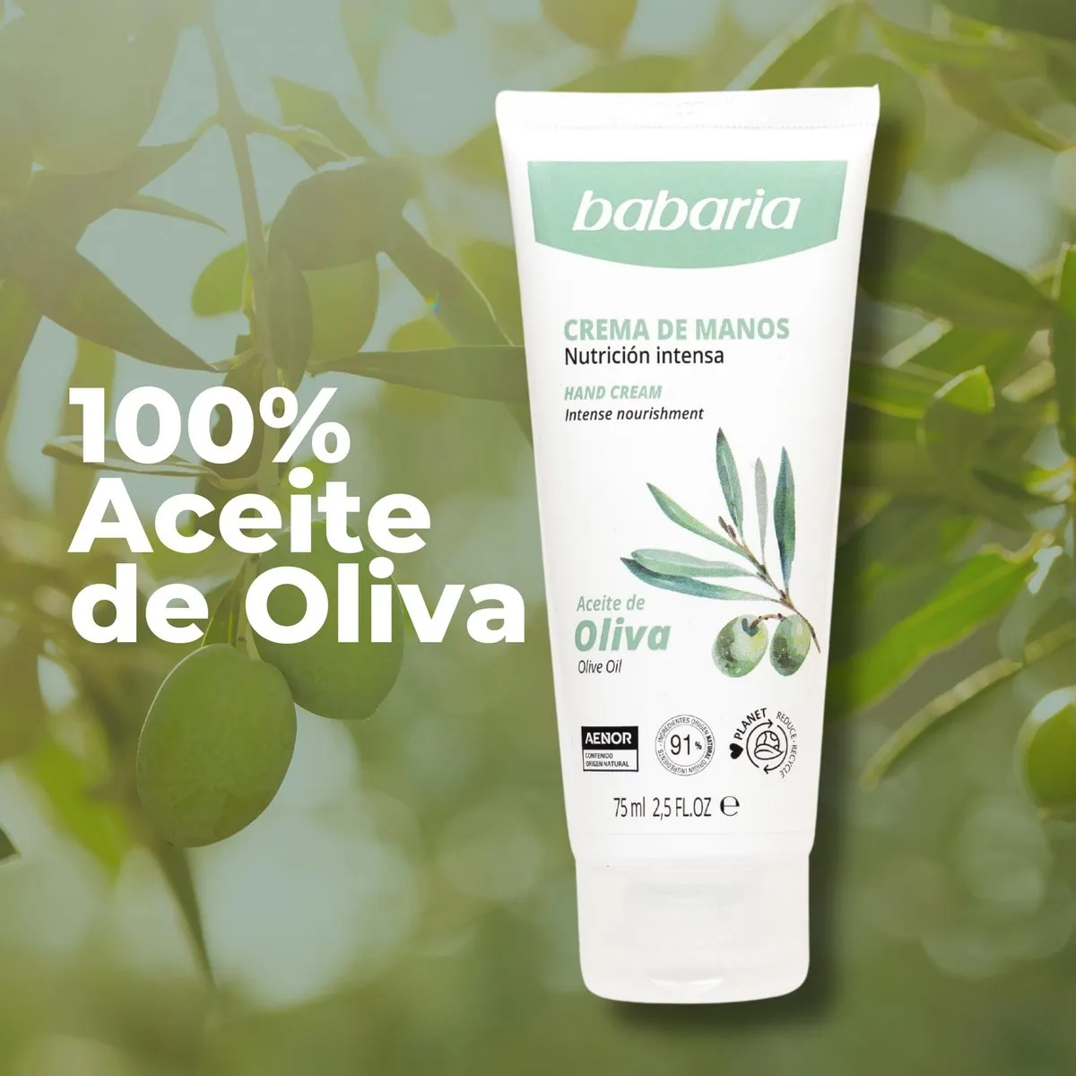 Crema de Manos Babaria Reparadora con Aceite de Oliva - 75ml
