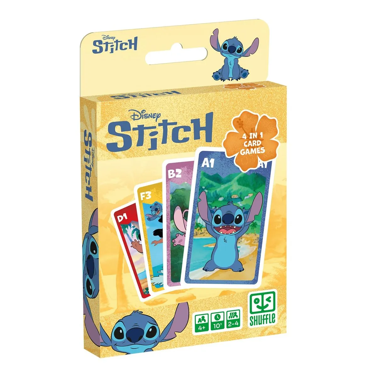 Juego de Cartas Shuffle 4 en 1 Stitch Disney