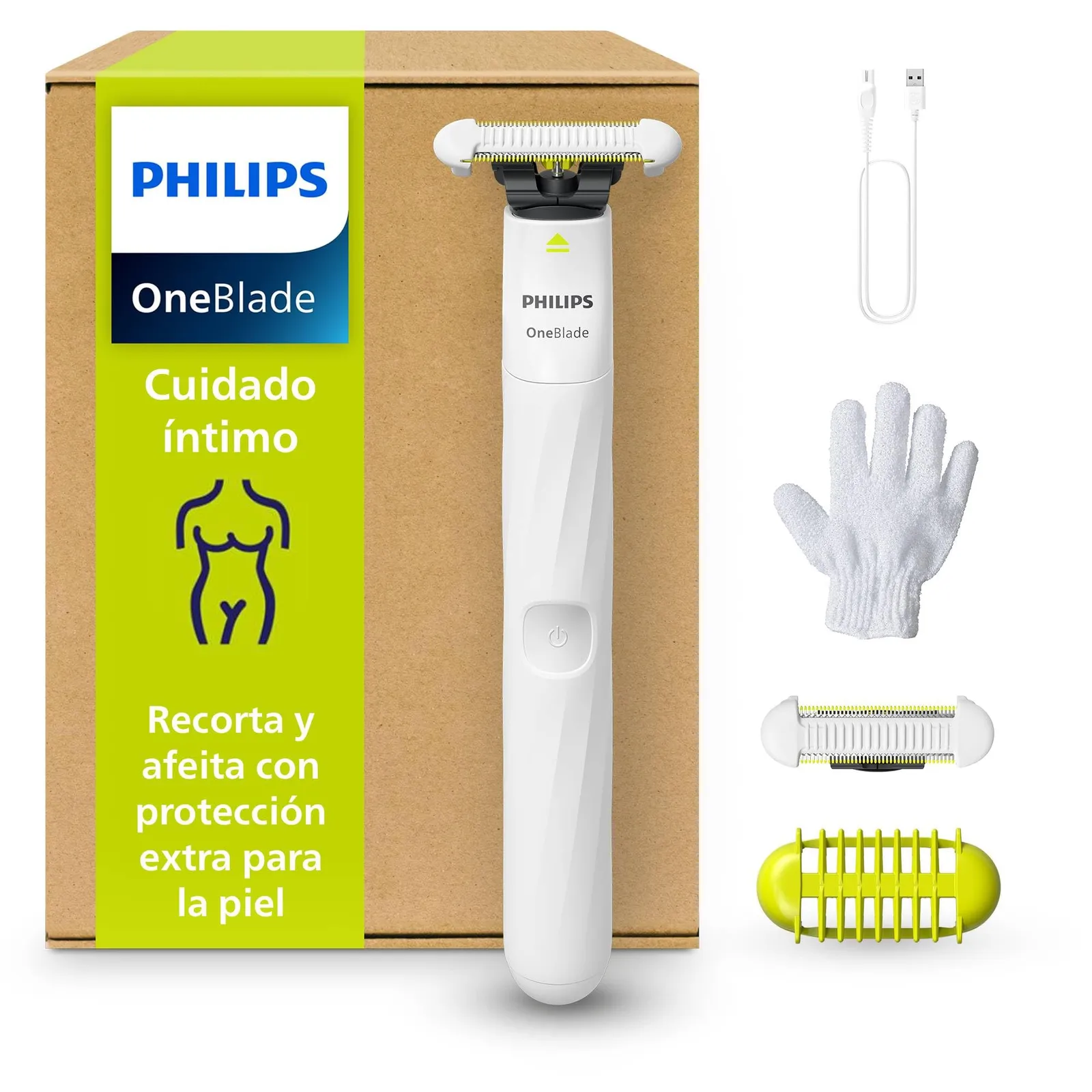 Philips OneBlade Intimate QP1924/28: Recorte y Afeitado Íntimo con Protección Extra