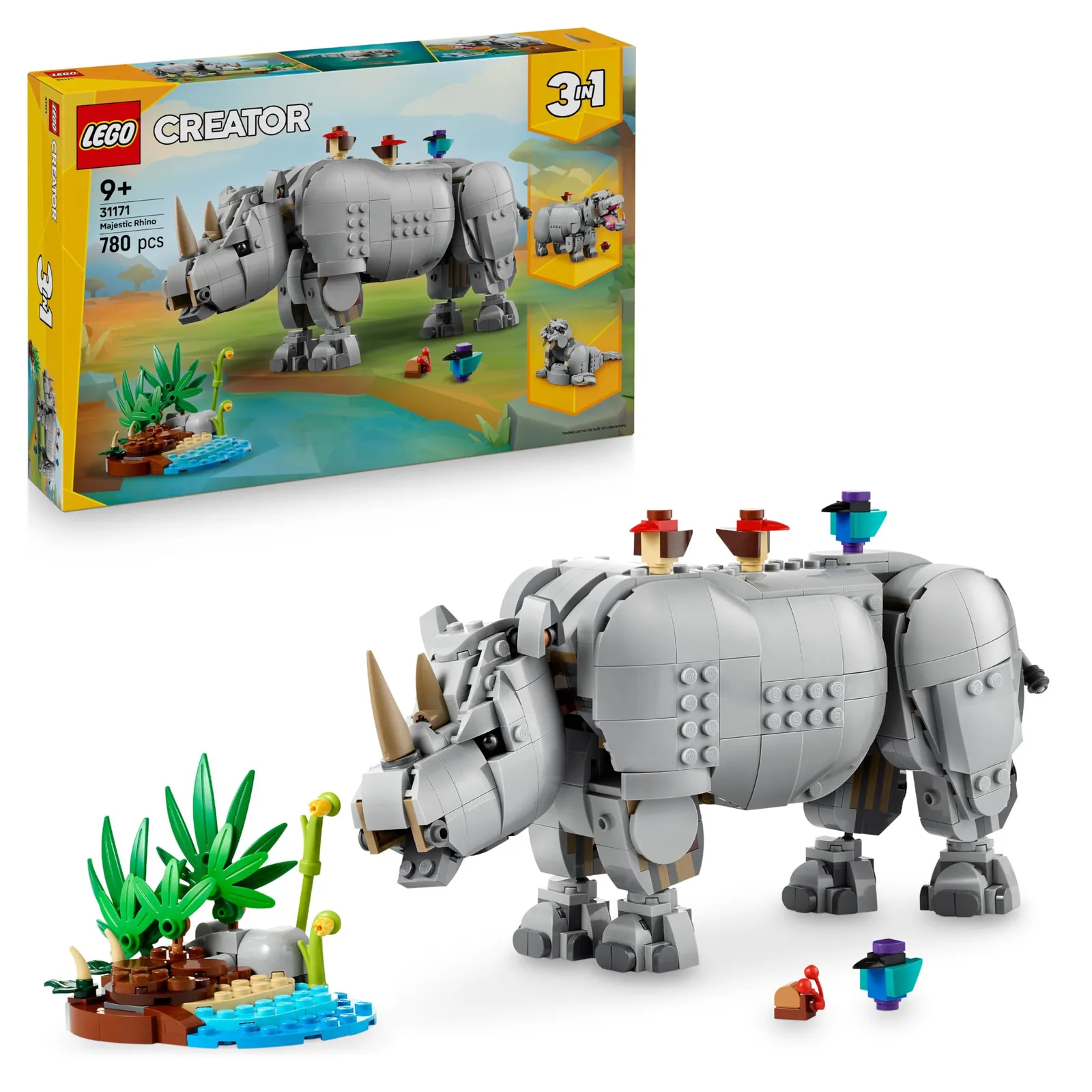 LEGO Creator 3 en 1: Rinoceronte con Pájaros (Set 31150)