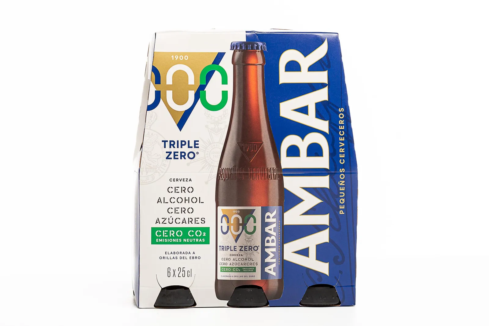 Cerveza Ambar Triple Zero Sin Alcohol Pack 6 Latas 25 cl