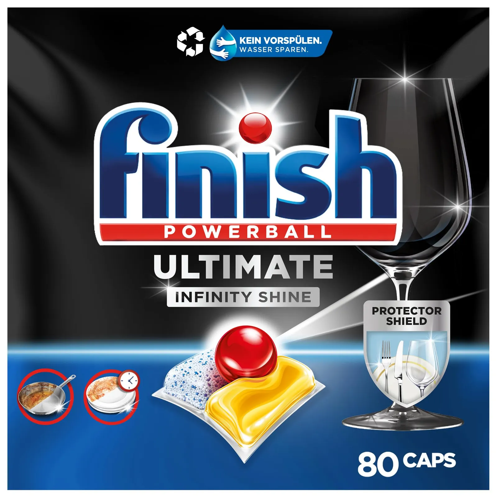 Finish Powerball Ultimate Infinity Shine: 80 Cápsulas para Lavavajillas
