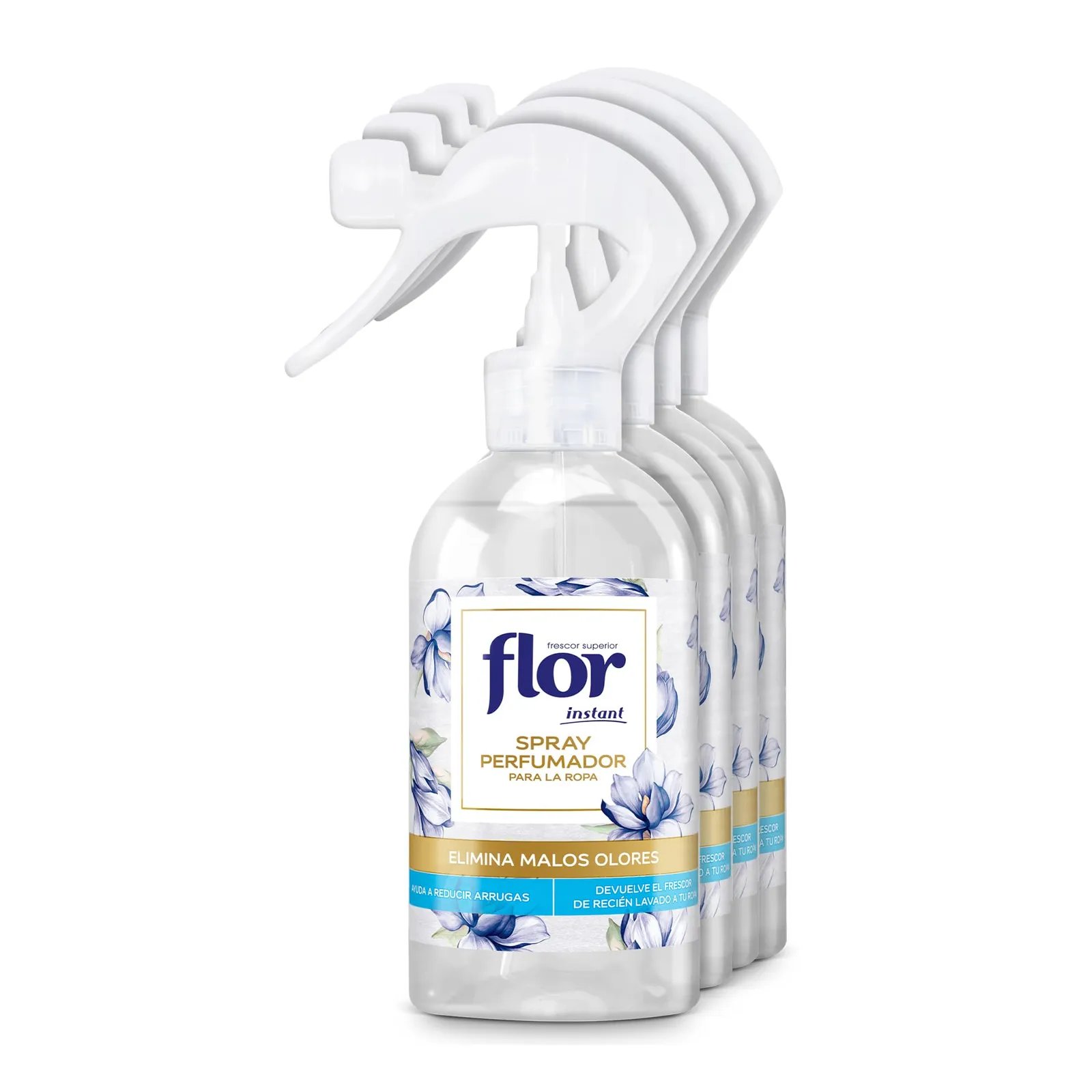 Pack 4x Flor Instant Perfume Ropa Fragancia Azul