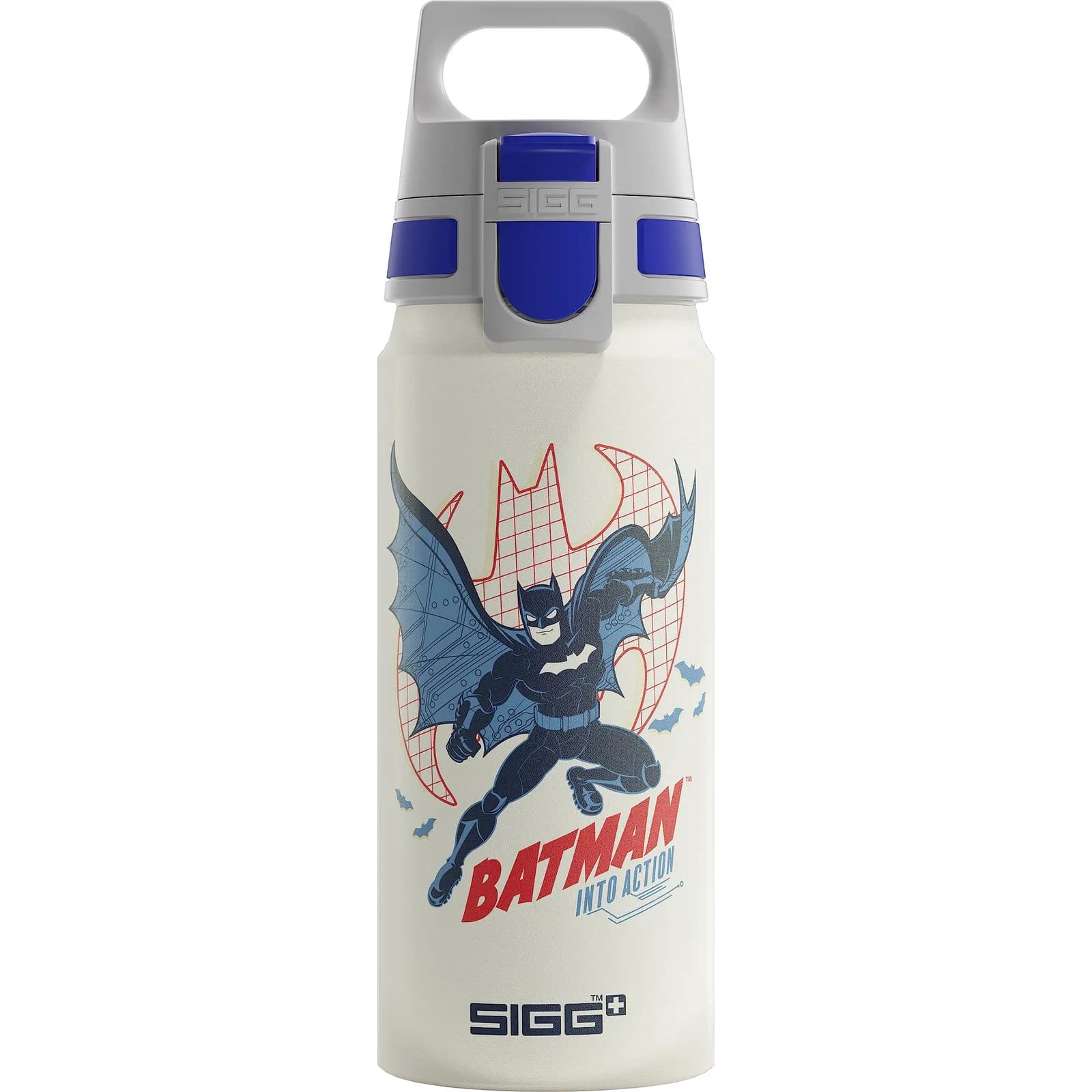 Cantimplora infantil Sigg WMB ONE Batman Into Action White (0.6 L) - Aluminio ligero, fabricada en Suiza