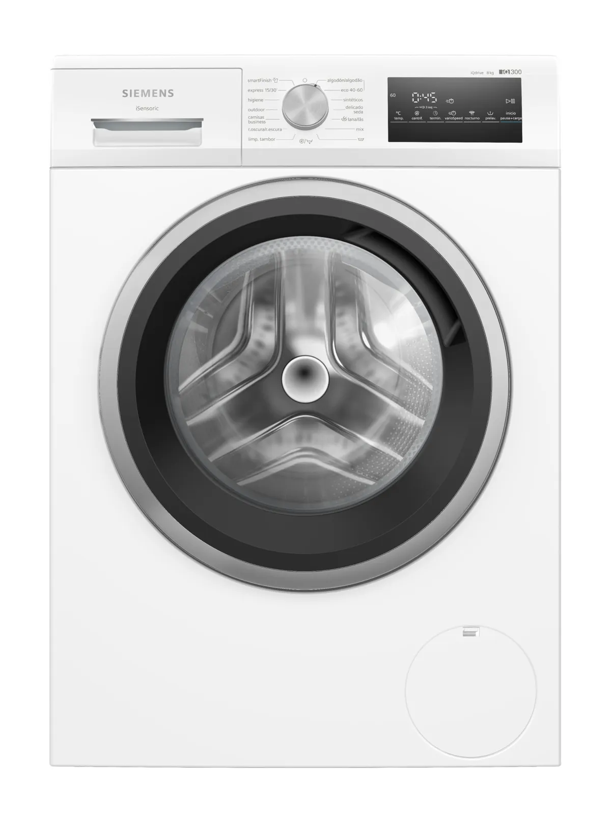 Lavadora Siemens iQ300 WM12N265ES: 8 kg, 1200 RPM, smartFinish, waveDrum, iQdrive