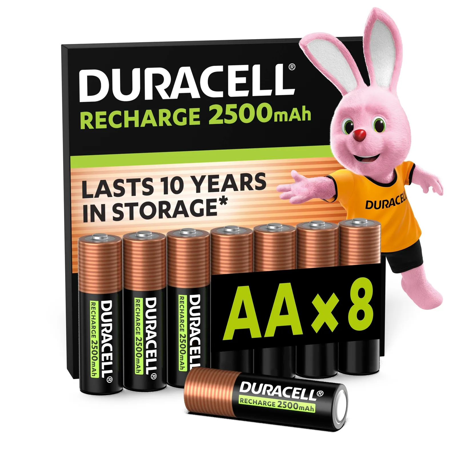 Pilas Recargables Duracell AA, Paquete de 8 Unidades
