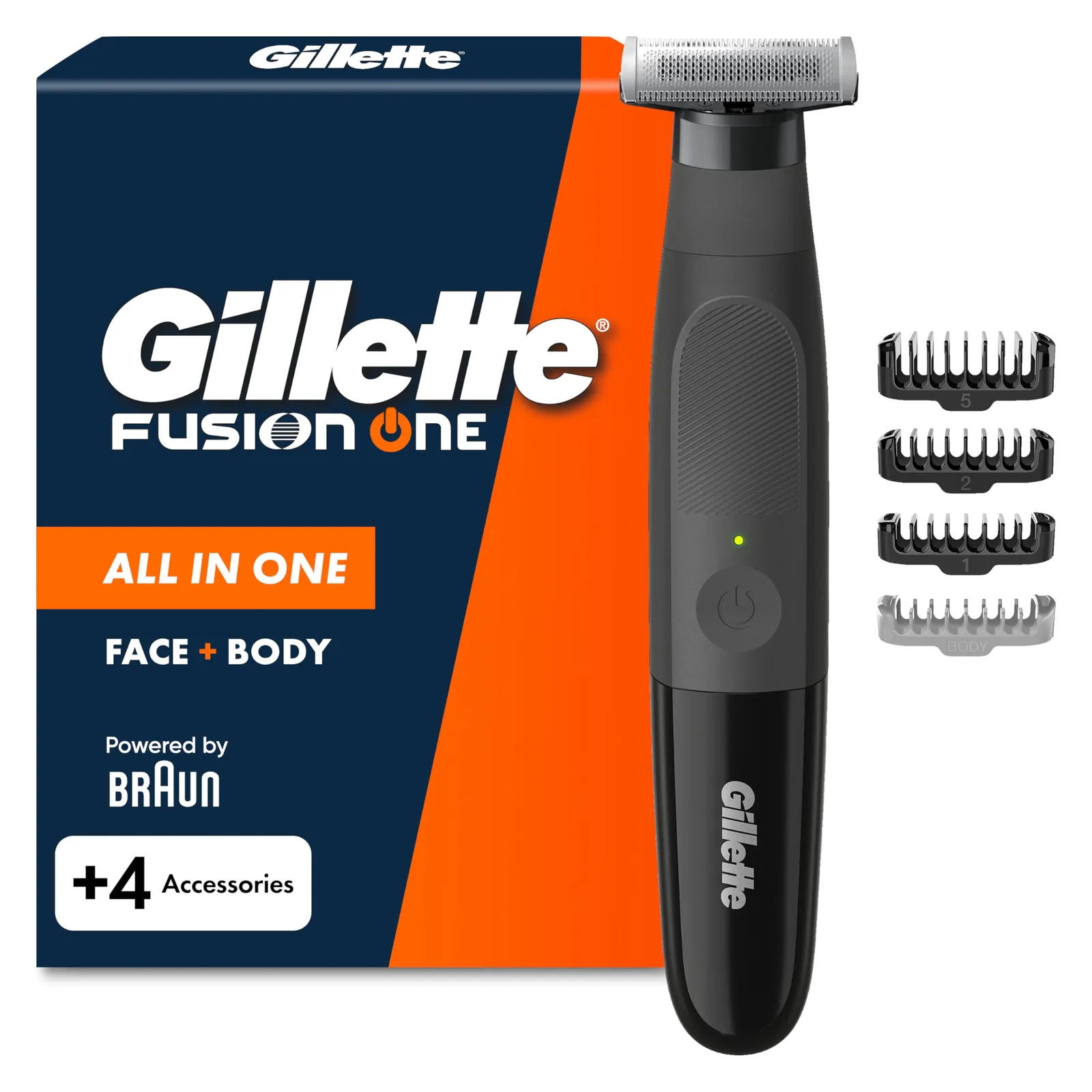 Gillette Fusion One: Recortadora y Afeitadora para Barba y Cuerpo